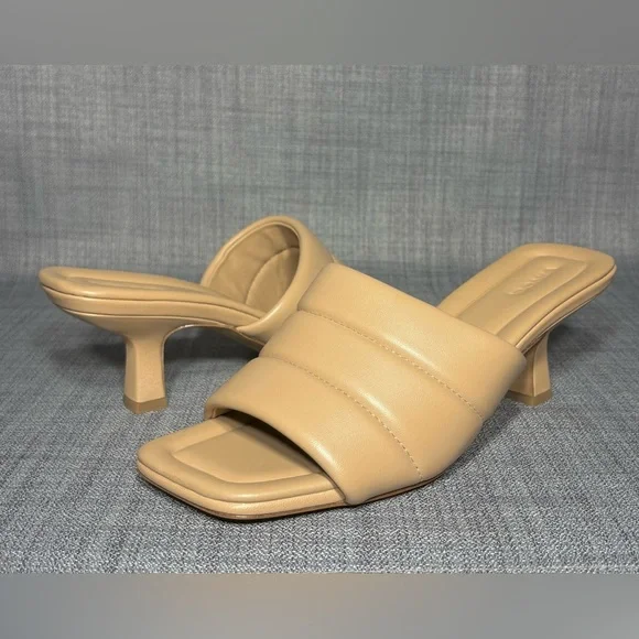 Vince Ceil Mule Sandals Cappuccino Leather Size 10M - Picture 2 of 8